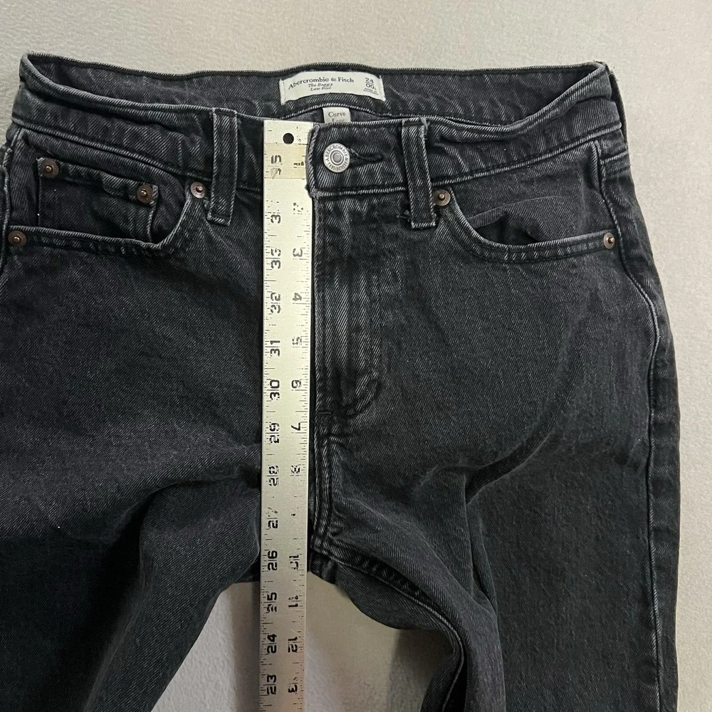 Abercrombie and Fitch Curve Love the Baggy Low Jeans Women's Size 24 Black Denim